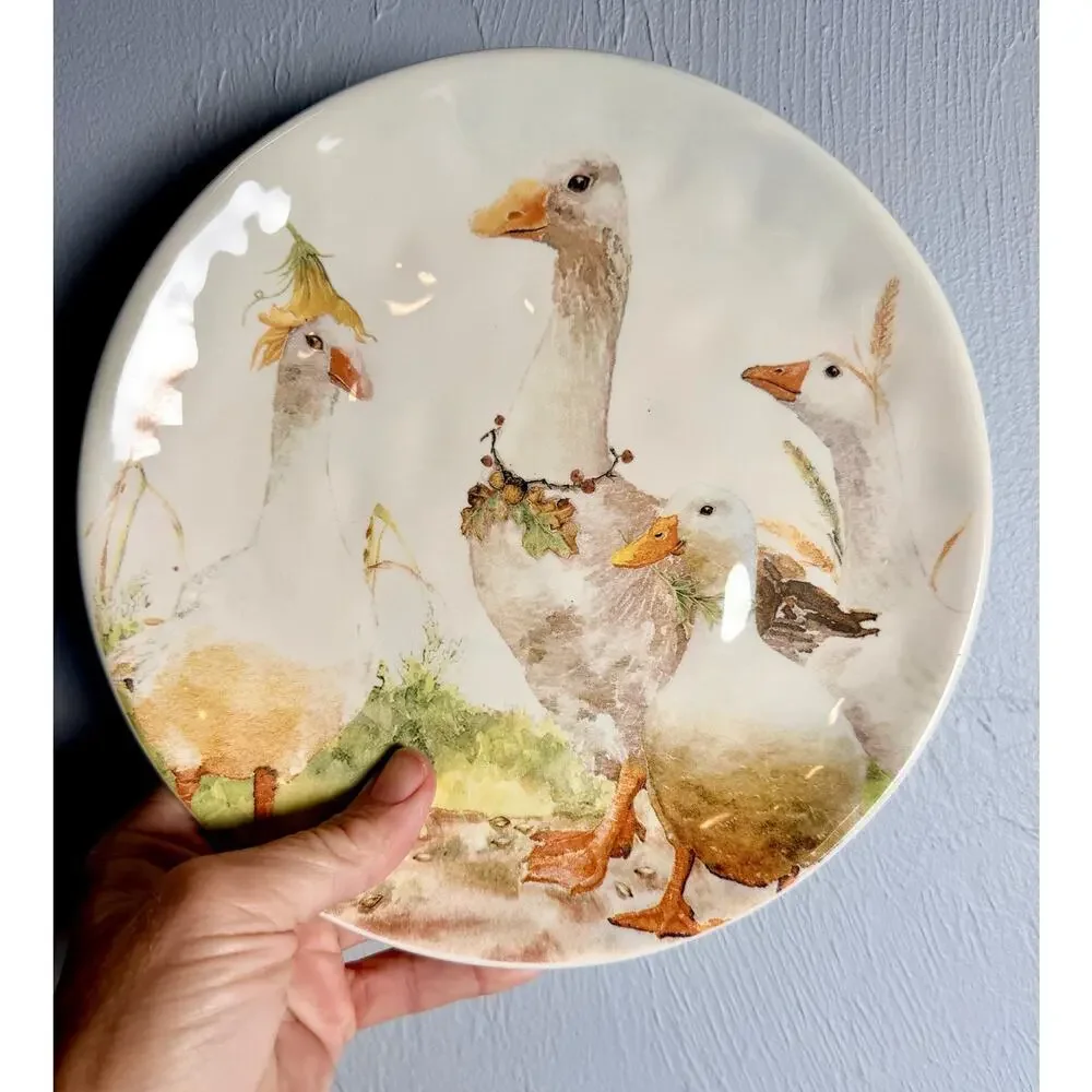 Whimsical Geese Plate | Pier 1 Cottagecore Farmhouse Kitchen Decor